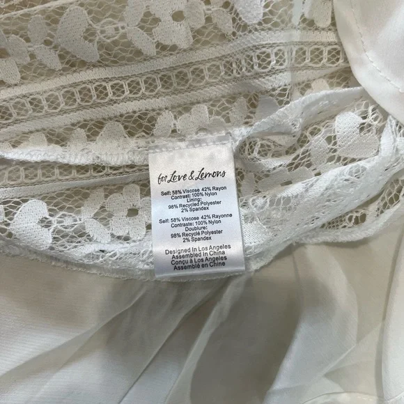 FOR LOVE & LEMONS Lovebird Lace Midi Dress in White, Size S - Picture 11 of 11